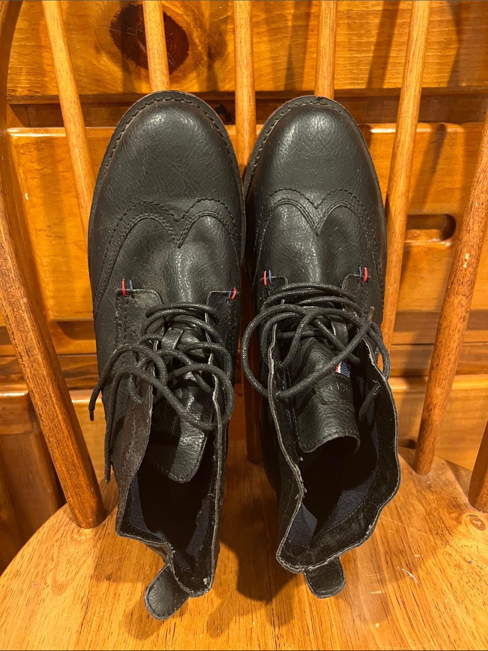Men's Black Leather Lace-Up Boots